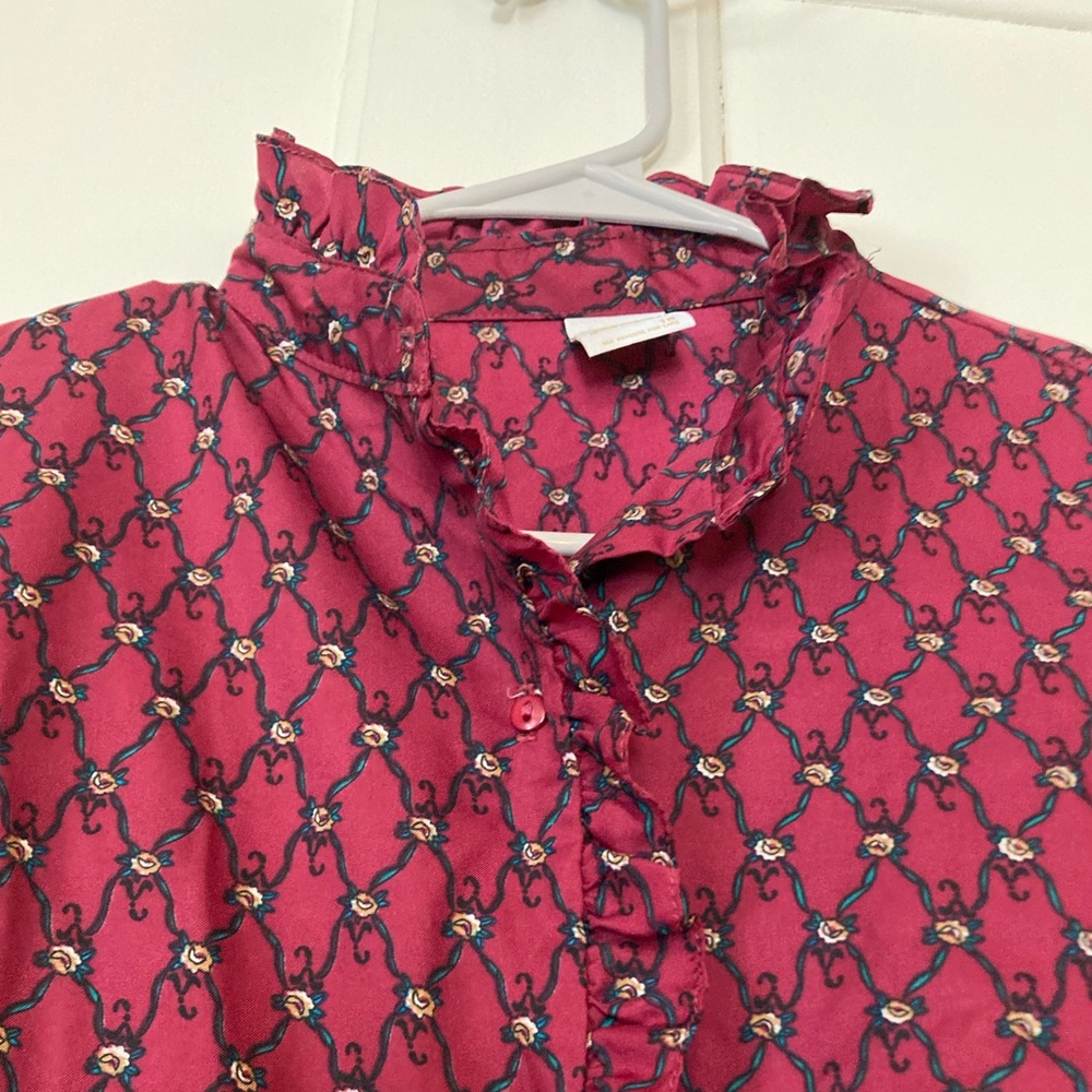 Vintage Jantzen Long Sleeve Button up Shirt Ladies Size 18